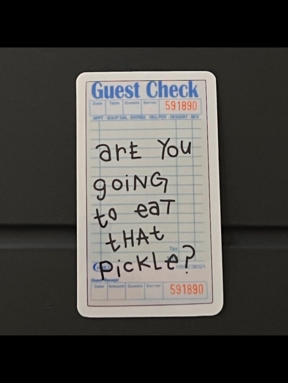 Note Pad Sticker - Black Guest Check Design